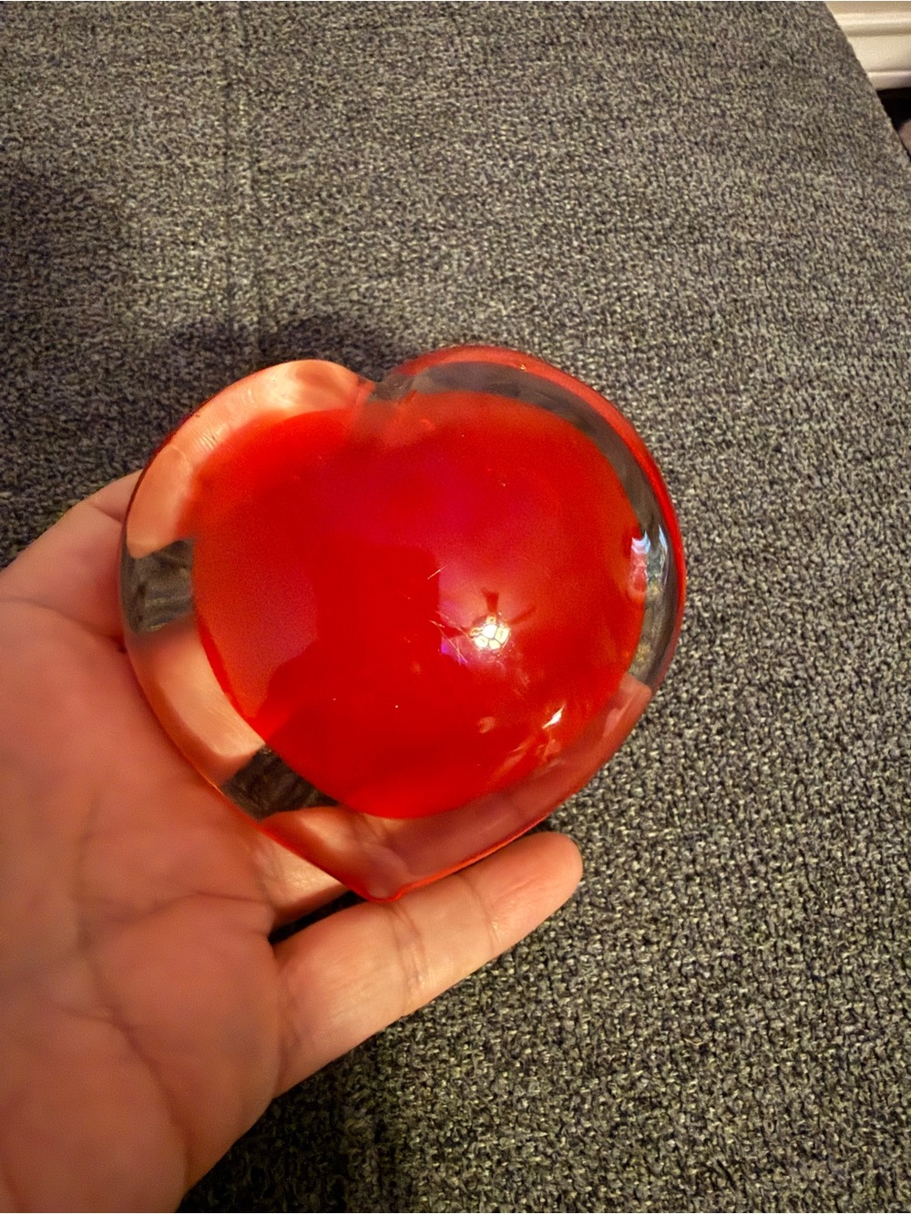 Red Glass Heart Paperweight - Home Accents